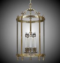  LT2117-07G-PI - 5 Light 17 inch Lantern with Clear Curved Glass